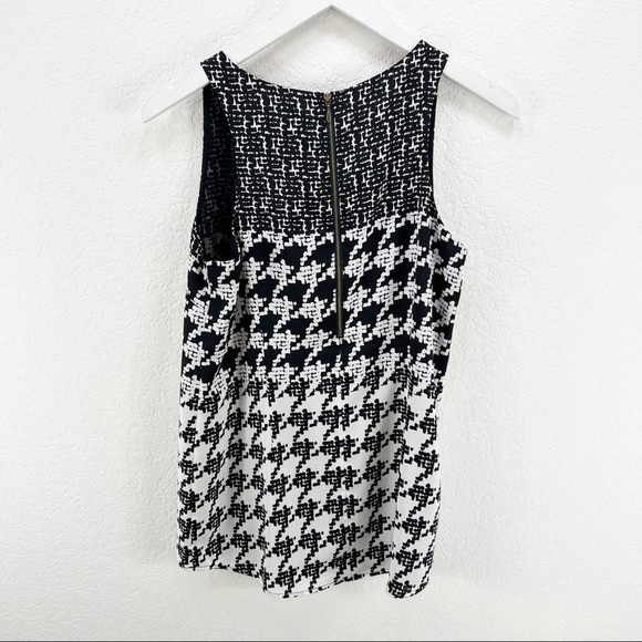 CAbi Broken Check Houndstooth Back Zip Tank Top Sleeveless Size Small S - Picture 6 of 7